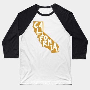 Copy of California Doodle Letters Map Outline-  yellow Baseball T-Shirt